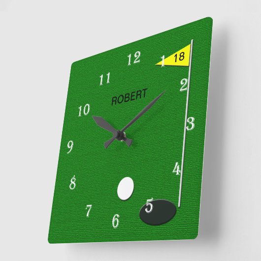 Golf Wall Clock Vierkante Klok (Hoek)