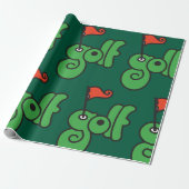 Golf Wang Levendig Groen en Rood Cadeaupapier (Uitgerold)