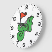 Golf Wang Levendig Groen en Rood Grote Klok (Hoek)