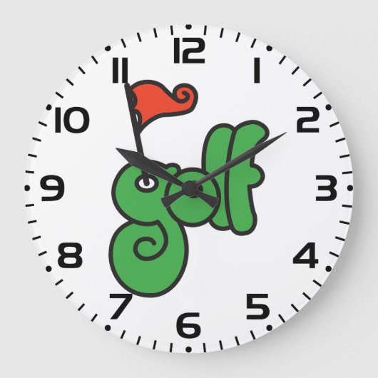 Golf Wang Levendig Groen en Rood Grote Klok (Voorkant)