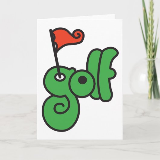 Golf Wang Levendig Groen en Rood Kaart (Voorkant)