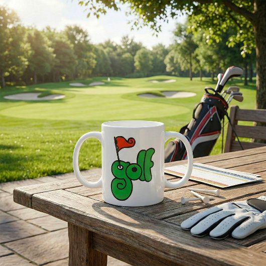 Golf Wang Levendig Groen en Rood Koffiemok