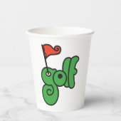 Golf Wang Levendig Groen en Rood Papieren Bekers (Voorkant)