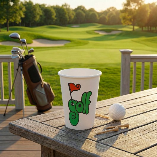 Golf Wang Levendig Groen en Rood Papieren Bekers