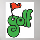 Golf Wang Levendig Groen en Rood Poster (Voorkant)