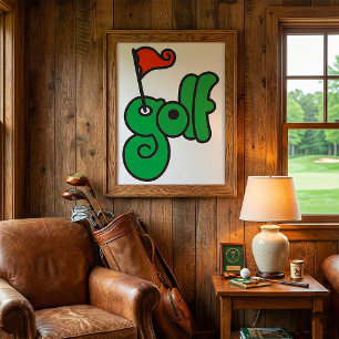Golf Wang Levendig Groen en Rood Poster