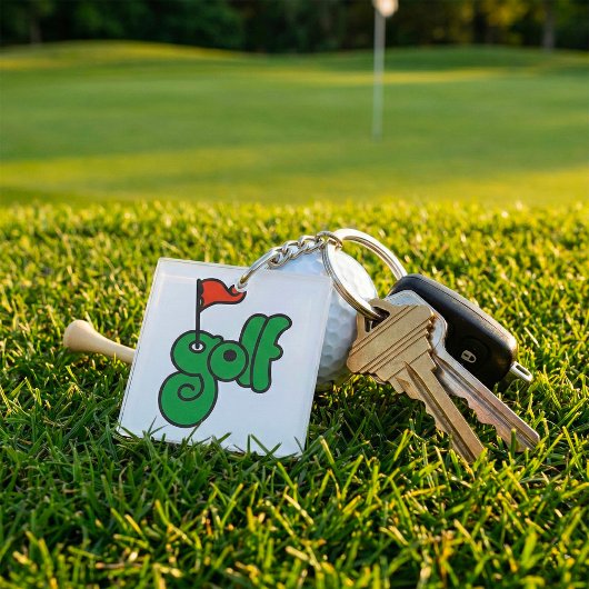 Golf Wang Levendig Groen en Rood Sleutelhanger