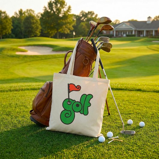 Golf Wang Levendig Groen en Rood Tote Bag