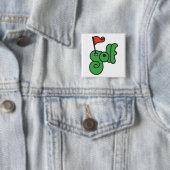 Golf Wang Levendig Groen en Rood Vierkante Button 5,1 Cm (In situ)