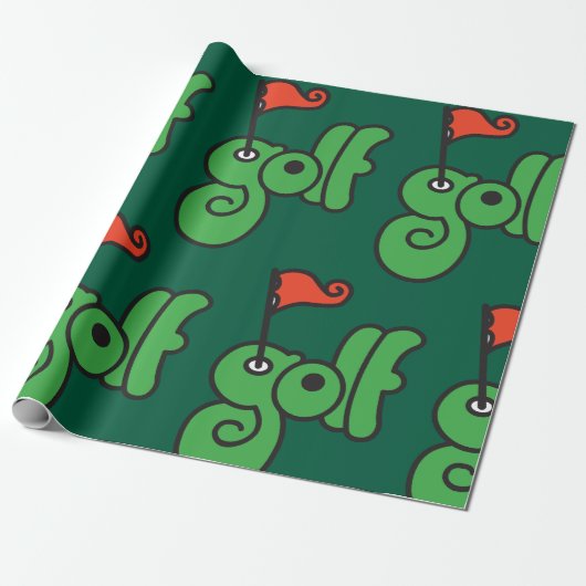 Golf Wang Vibrant Green and Red Cadeaupapier (Uitgerold)