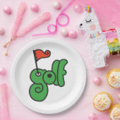 Golf Wang Vibrant Green and Red Papieren Bordje (Feest)