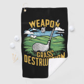 Golf Wapen van Grasvernietigingskunst Golfhanddoek (Insitu)