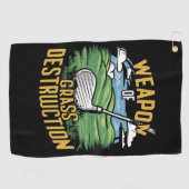 Golf Wapen van Grasvernietigingskunst Golfhanddoek (Horizontaal)