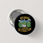 Golf Wapen van Grasvernietigingskunst Ronde Button 3,2 Cm (Voorkant /achterkant)