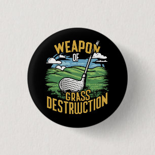Golf Wapen van Grasvernietigingskunst Ronde Button 3,2 Cm