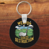 Golf Wapen van Grasvernietigingskunst Sleutelhanger (Achterkant)