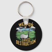 Golf Wapen van Grasvernietigingskunst Sleutelhanger (Achterkant)