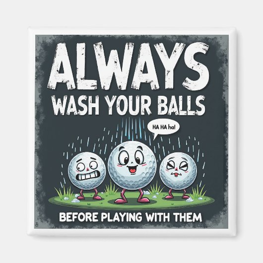 Golf Was Je Ballen Magneet (Voorkant)