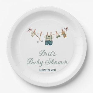 Golf Waskrijt, Nieuw in de Club Baby Shower Papieren Bordje