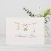 Golf Waslijn Little Putter Baby Shower Bedankkaart (Staand voorkant)