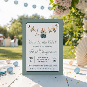 Golf waslijn, Nieuw in de Club Baby Shower Kaart