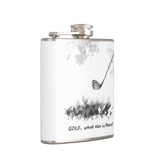 Golf Wat er nog meer is Fun Golfer Quote Heupfles (Rechts)