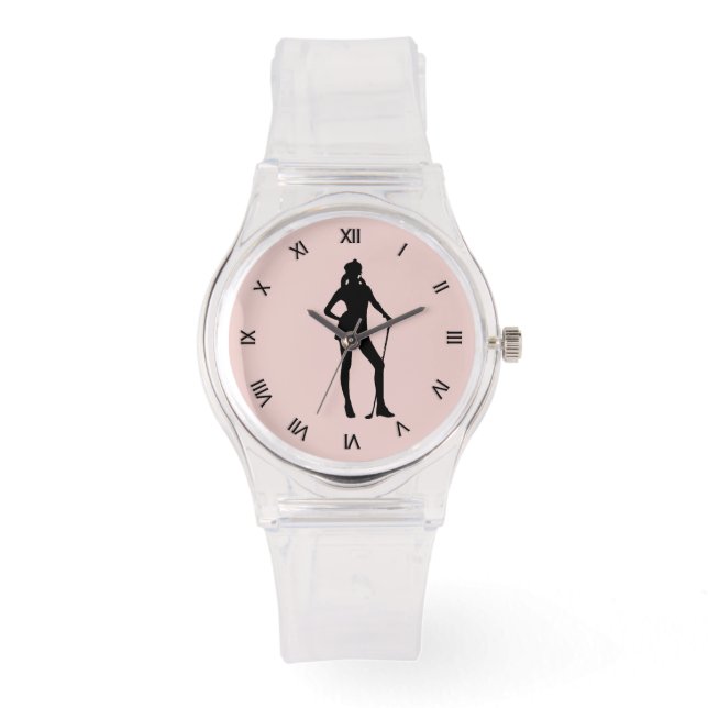 Golf Watch met zwarte cijfers Horloge (Voorkant)
