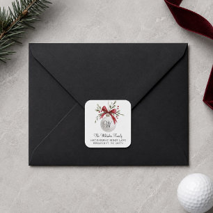 Golf Watercolor Kerst Sticker Retouradres