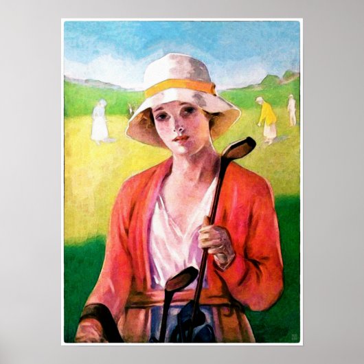  Golf-Waterverf afdrukken Poster (Voorkant)