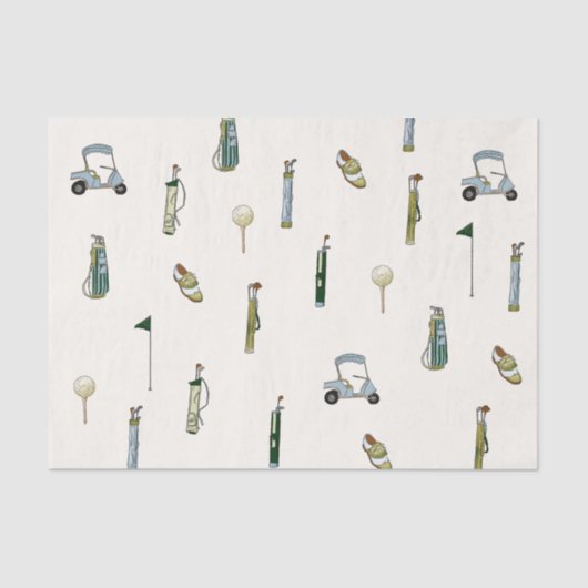 Golf Waterverf blauw en groen Tissuepapier (Voorkant)