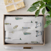 Golf Waterverf blauw en groen Tissuepapier (Geschenk)