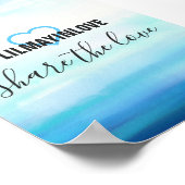 Golf Waterverf Blauwe Hashtag Kaarten Poster (Hoek)