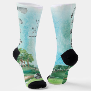 Golf   Waterverf Golfing Monogram Socks Sokken