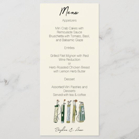 Golf Waterverf Menu (Voorkant)