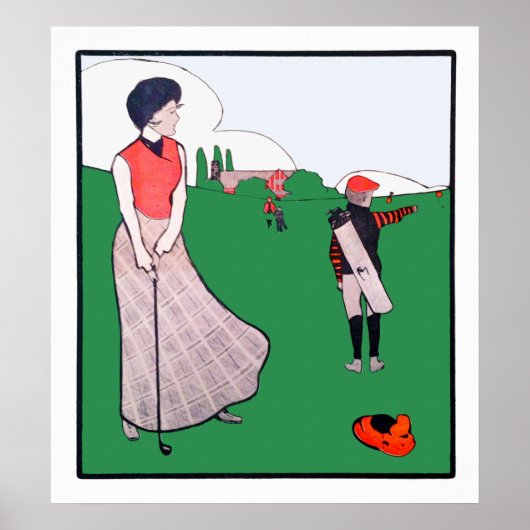  Golf-Waterverf van 1900 Poster (Voorkant)