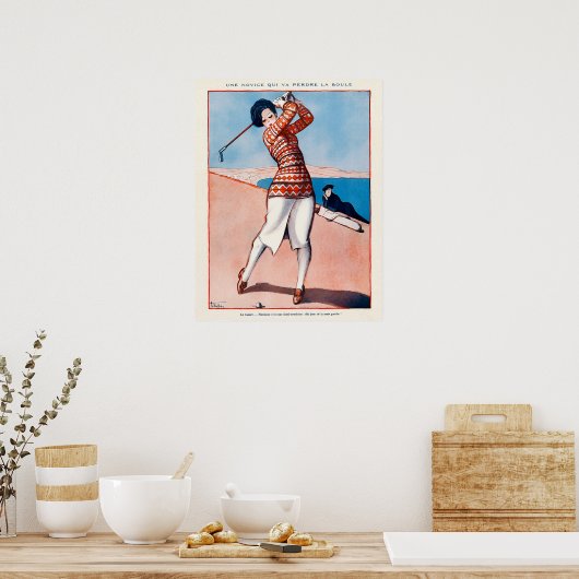  Golf-Waterverf van 1920 Poster (Keuken)