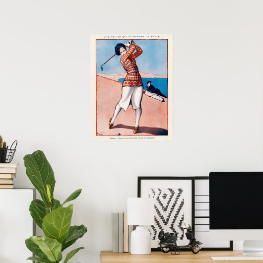 Golf-Waterverf van 1920 Poster (Thuiskantoor)