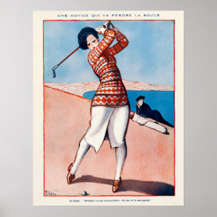  Golf-Waterverf van 1920 Poster
