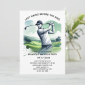 Golf Waterverf vrijgezellenfeest Kaart (Staand voorkant)