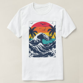 Golf Wave Retro Zonsondergang T-shirt