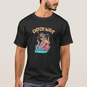Golf Wave Surfer Octopus Skelet Surfplank Surfen T-shirt