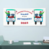 Golf Waving Goodbye in Gulf Cart Spandoek (Beurs)