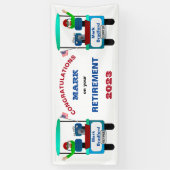 Golf Waving Goodbye in Gulf Cart Spandoek (Verticaal)