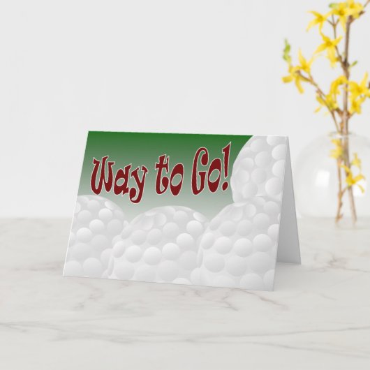 Golf - Way to Go! Gefeliciteerd! Geweldige! Kaart (Gele Bloem)