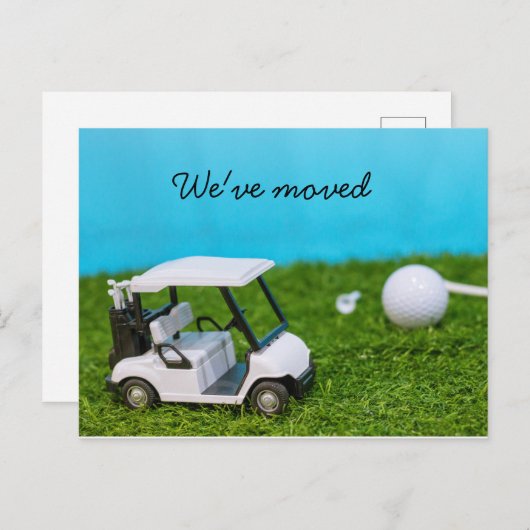 Golf we hebben huis verhuisd briefkaart (Voorkant / Achterkant)