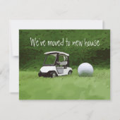 Golf we zijn naar een nieuw huis verhuisd met golf aankondiging (Voorkant)