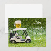 Golf we zijn verhuisd naar nieuw huis met golfkar aankondiging (Voorkant / Achterkant)