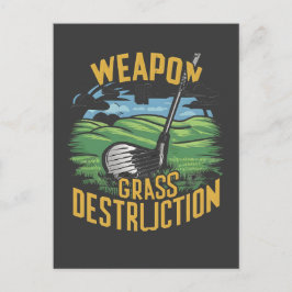Golf Weapon of Grass Destruction Art Briefkaart