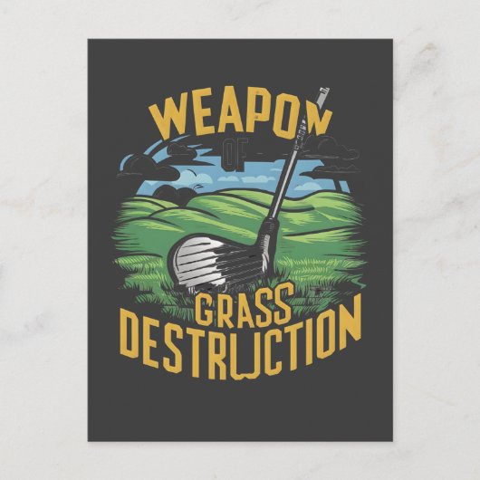 Golf Weapon of Grass Destruction Art Briefkaart (Voorkant)