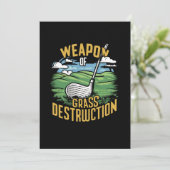 Golf Weapon of Grass Destruction Art Feestdagenkaart (Staand voorkant)